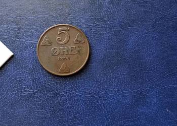Stare monety 5 ore 1914 Norwegia