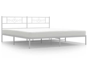 Łóżko Metalowe Białe Rama Łóżka Ze Stelażem Biała 193x203 cm WM-355322