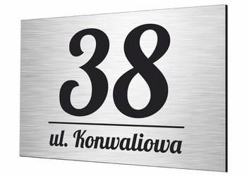 TABLICZKA TABLICA ADRESOWA NUMER DOMU Z DIBONDU 32 x 21 cm aluminium