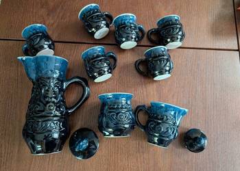 Zestaw ceramiczny w odcieniu kobaltu