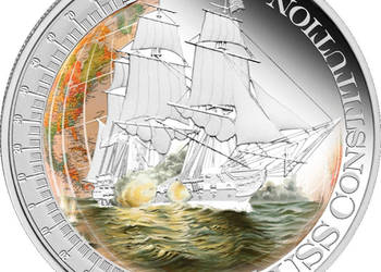 Srebrna moneta z serii  Statki które zmieniły Świat - USS Constitution