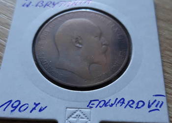 1 Pens 1907 r.Edward VII - W.Brytania - rzadkość 1 Pens 1907 r.Edward VII - W.Brytania - rzadkość