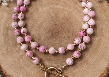 Jaspis różowy lunula 45 cm