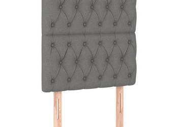 Zagłówek do łóżka z LED ciemnoszary 80x7x118/128 cm tkanina WM-3122735