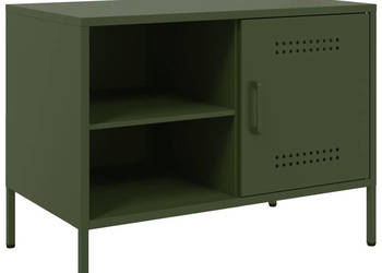 Szafka pod telewizor oliwkowa 68x39x505 cm stalowa WM-843002