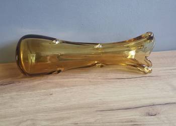 Stary duży wazon Sękacz szkło Ząbkowice design PRL 1970