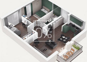 Makowskie Zacisze - apartament 5A, pow. 60,5 m2