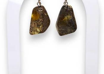 Kolczyki z BURSZTYNU, bursztyn bałtycki, bryłki #1302
