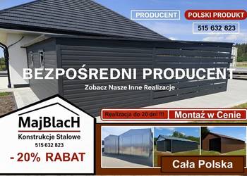 GRAFITOWA Wiata ze Schowkiem wewnątrz /Garaż z Zadaszeniem – Maj-Blach