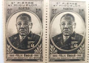 Znaczek Felix Eboue kolonie Saint Pierre Miquelona 1945r