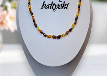 Korale z bursztynu, bursztyn bałtycki ryż cytryna, koniak, wiśnia #404