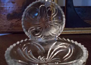 & Kryształowa Bombonierka & Bomboniera & 2 Salaterki & PRL &