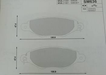 SM636 Klocki hamulcowe kpl. przód NISSAN KUBISTAR; RENAULT KANGOO, KANGOO E
