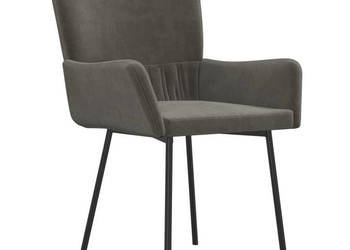 krzesła stołowe 2 szt. ciemnoszare aksamitne WM-344887