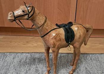 Figura Rzeźba KOŃ ze skóry dekoracja Unikat