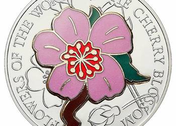 Cook Islands 5 dolarów 2012 - kwiat wiśni Ag999