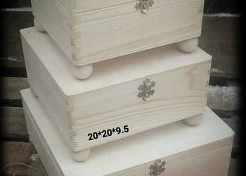 Zestaw 3 szkatułek drewnianych