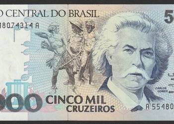 BRAZYLIA  5000 cruzeiros 1993 - GOMES - STAN BANKOWY UNC