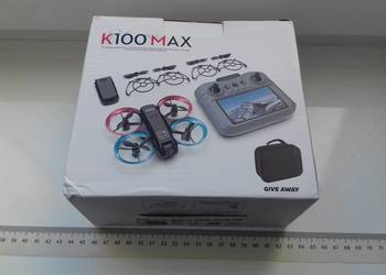 Dron K100 Max mini, WiFi FPV LCD 4,3 fotografia lotnicza, 2x aparat, aplika