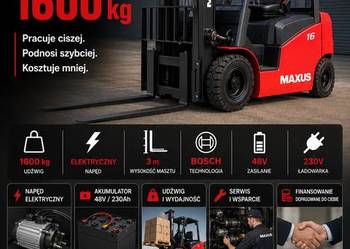 NOWY WÓZEK WIDŁOWY ELEKTRYCZNY MAXUS 1600 kg