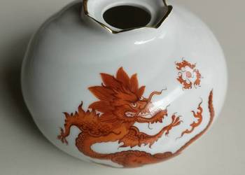 Wazon kula Czerwony Smok Meissen vintage