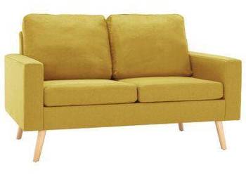 vidaXL 2-osobowa sofa, żółta, tapicerowana tkaniną(288709)