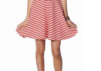 H&M Czerwono-biała bawełniana sukienka w paski r, S