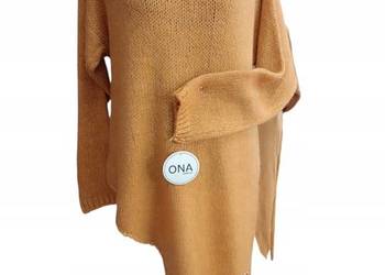 Sweter ciepły puszysty ASYMETRYCZNY biust 110 cm