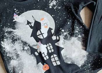 Bluzka koszulka dziewczęca z długim rękawem Halloween 116