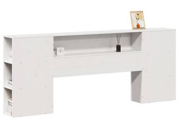 Wezgłowie do łóżka z półkami białe 180 cm drewno sosnowe WM-855622
