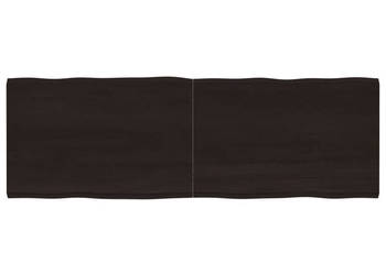 Blat ciemnobrązowy 180x60x(2-4)cm drewno z naturalną krawędzią WM-364044