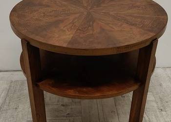 stolik kawowy ława Art deco vintage okrągły orzech lata 40-te modernizm