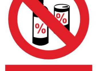 Naklejka BHP Zakaz spożywania alkoholu na terenie całego zakładu GC031