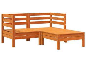 Ogrodowa sofa 2-osobowa z podnóżkiem woskowy brąz lita sosna WM-838023