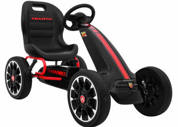 BAWIBUS.PL pojazd GOKART NA PEDAŁY pompowane koła auto jeździk ABARTH czarn