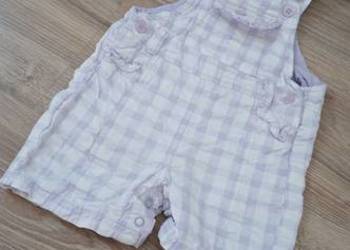 Ogrodniczki w kratkę biało-fioletową – dziewczynka