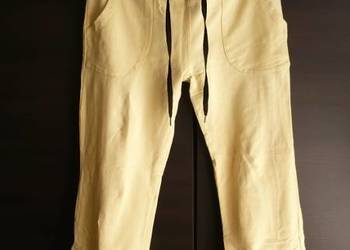 Żółto-czarne spodnie dresowe rybaczki m 38 ćwiczenia fitness