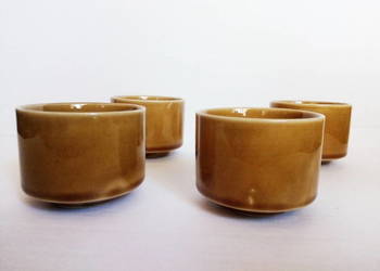 4 miodowe miseczki Mirostowice vintage PRL