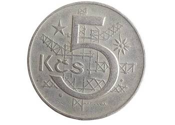 Stara moneta 5 koron Czechosłowacja 1973 unikat antyk kolekcjonerski