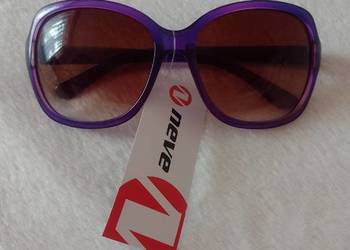 Duże, fioletowe okulary przeciwsłoneczne, muchy, Top Vintage, NOWE