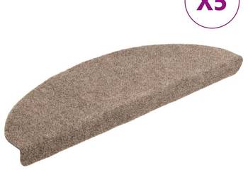 vidaXL Maty na schody samoprzylepne 5 szt. 65x21x4 cm beżowe (SKU:149716)