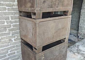 Solidne skrzynie/pojemniki metalowe 3 sztuki 82x61x58 box