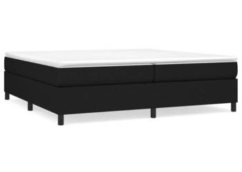Łóżko kontynentalne z materacem czarne tkanina 200x200 cm WM-3144449