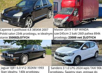 Sprzedam/Zamienię pakiet 4 aut lub pojedynczo Porsche Jaguar master sandero