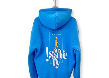 VOLVO bluza z nadrukiem "Volvo For Safety" typu hoodie niebieska OE