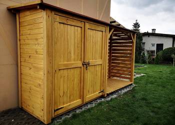 Drewutnia 2 x 1,1m + domek narzędziowy 2 x 1,1m z dachem prostym