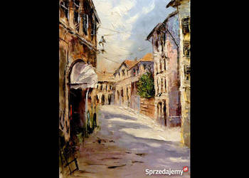 Kowalik - Zaułek - 30x40cm Obraz Olejny Szpachelka