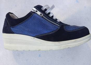 39 buty damskie Granatowe sneakersy koturn 5cm wkładka 26cm Heavenlysoles