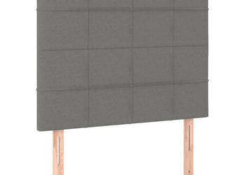 Zagłówek do łóżka z LED ciemnoszary 90x5x118/128 cm tkanina WM-3122407