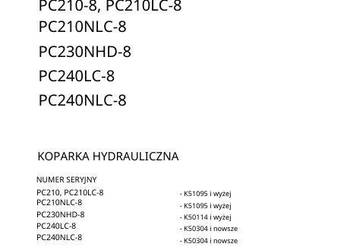 Komatsu PC210-8 PC230-8 PC240-8 instrukcja obsługi DTR PL